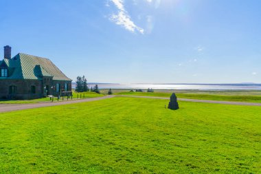 New Brunswick, Kanada 'daki Beausejour Kalesi' nin tarihi manzarası.