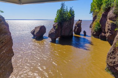 Hopewell Kayalıkları 'nın gelgitteki görüntüsü. New Brunswick, Kanada