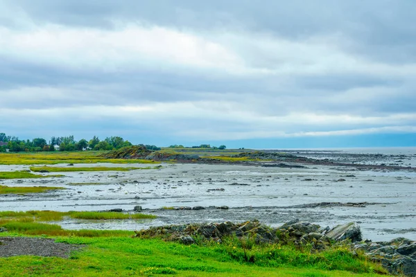 Mglisty Widok Rzekę Saint Lawrence Saint Roch Des Aulnaies Quebec — Zdjęcie stockowe