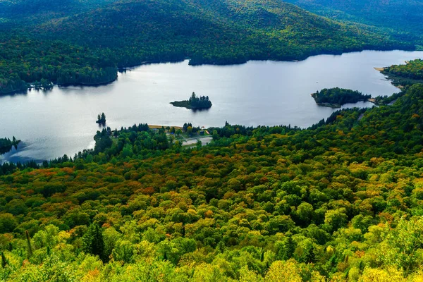 Mont Tremblant Ulusal Parkı Quebec Kanada Sonbahar Yeşillik Renkleriyle Roche — Stok fotoğraf