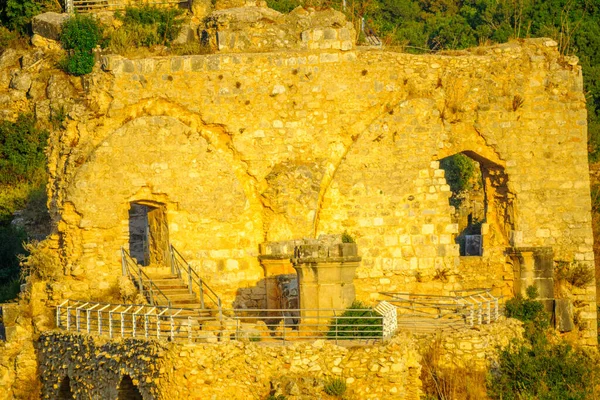이스라엘에 몽포르 십자군성의 — 스톡 사진