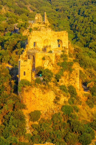 Vue Forteresse Montfort Château Des Croisés Dans Nord Israël — Photo