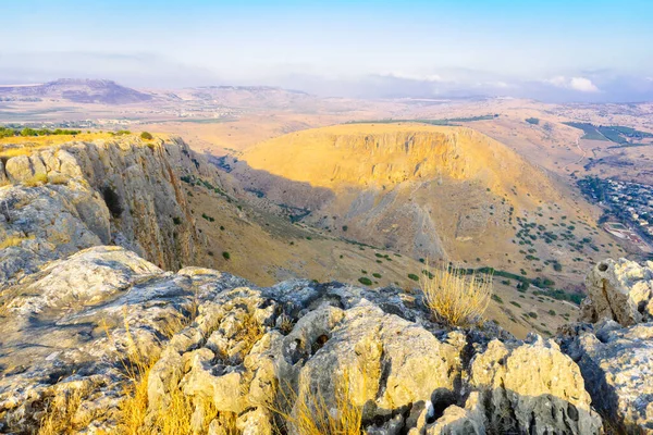Pohled Krajinu Horu Nitay Národního Parku Mount Arbel Severní Izrael — Stock fotografie