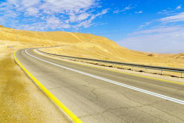 Landschaft Der Wüste Arava Und Straße Südisrael — Stockfoto