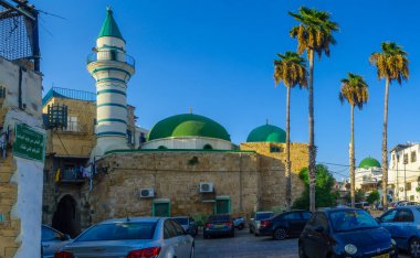 Acre, İsrail - 14 Eylül 2020: İsrail 'in Akko kentindeki E-Zaitune Camii manzarası