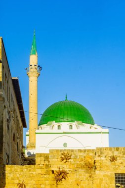 İsrail 'in Acre (Akko) kentindeki El Cezzar Camii manzarası
