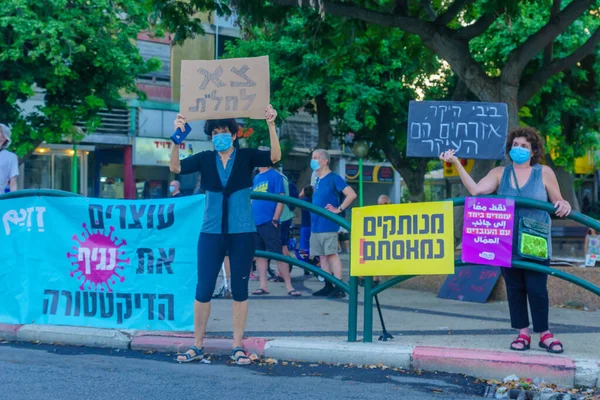 Haifa Israel September 2020 People Protest Government Bibi Netanyahu Recent — Stock Photo, Image