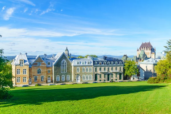 Quebec City, Quebec, Kanada 'daki eski kasabanın manzarası.