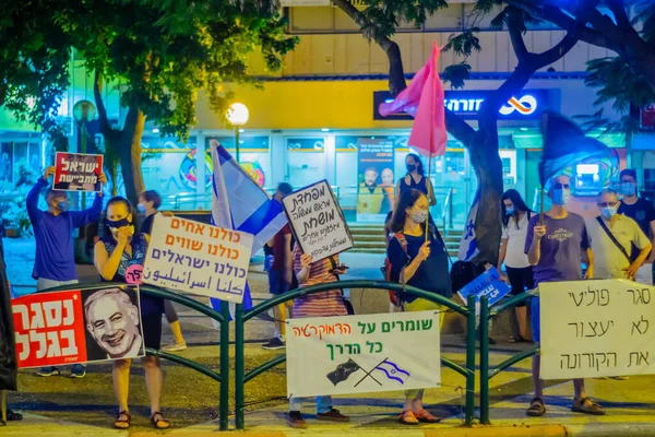 Haifa Israel Oktober 2020 Orang Orang Dengan Bendera Dan Tanda — Stok Foto