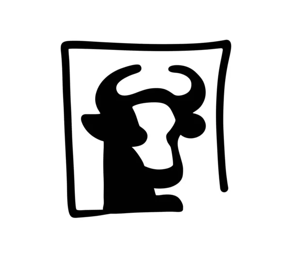 Logo icône taureau — Image vectorielle