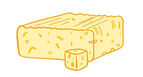 Ilustración en color. Queso. — Vector de stock