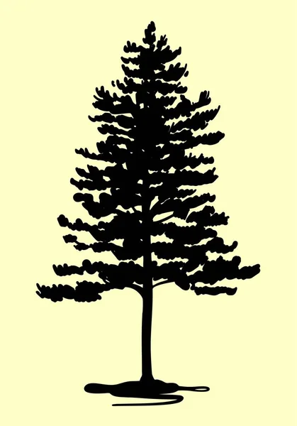 Sílhueta de ícone de pinheiro — Vetor de Stock