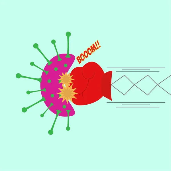 Illustration Vectorielle Lutte Contre Virus Frapper Virus — Image vectorielle