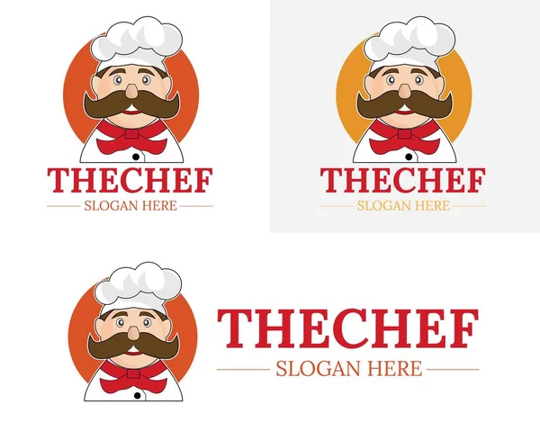 Illustratie Vector Ontwerp Van Chef Kok Cartoon Mascotte Template — Stockvector