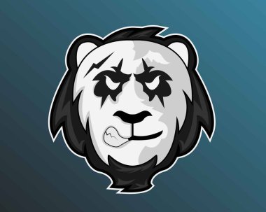 eSport logo panda şablonunun illüstrasyon vektör tasarımı