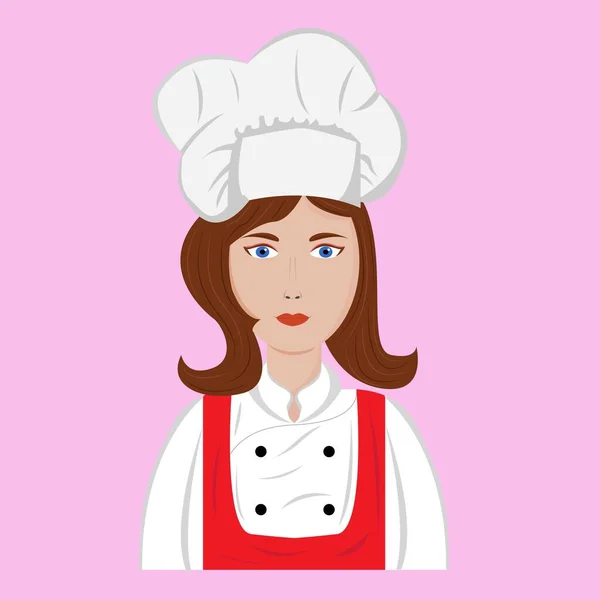 Illustrazione Disegno Vettoriale Bella Cuoca Donna Mascotte Cartone Animato Imprese — Vettoriale Stock