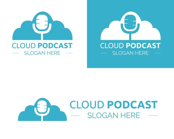 Diseño Vectores Ilustración Plantilla Logotipo Podcast Nube Para Negocios — Archivo Imágenes Vectoriales