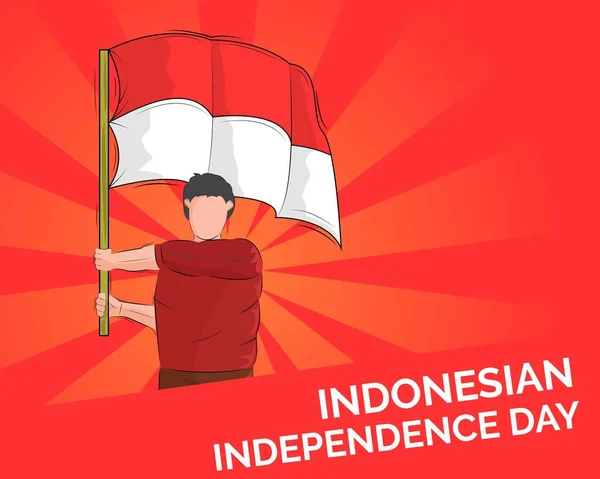 Ilustración Vector Diseño Indonesia Independencia Día Fondo Plantilla — Archivo Imágenes Vectoriales