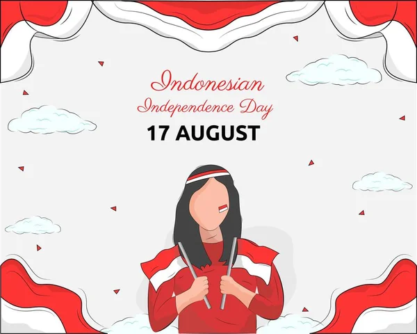 Illustration Vektor Design Des Indonesischen Unabhängigkeitstages Hintergrundvorlage — Stockvektor