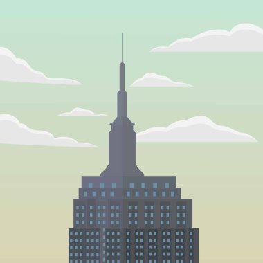 New York 'taki Empire State binasının illüstrasyon vektör tasarımı