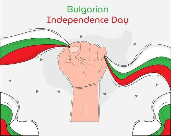 Dibujado Mano Ilustración Vector Diseño Bulgaria Independencia Día Fondo — Archivo Imágenes Vectoriales