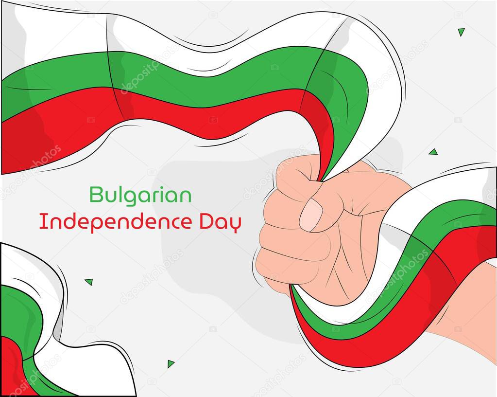 Hand drawn illustration vector design of Bulgaria independence day background