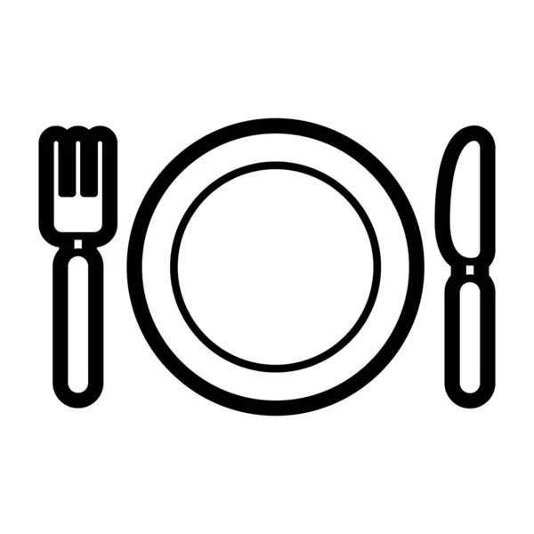盘子勺子和叉子 — 图库矢量图片