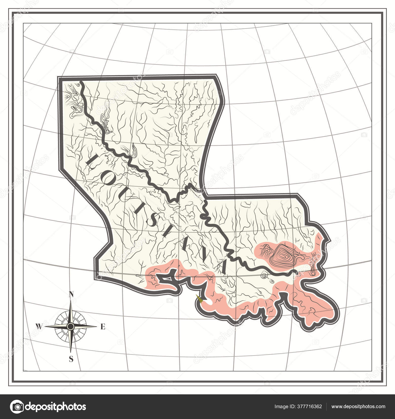 map-louisiana-state-stock-vector-by-captainvector-377716362