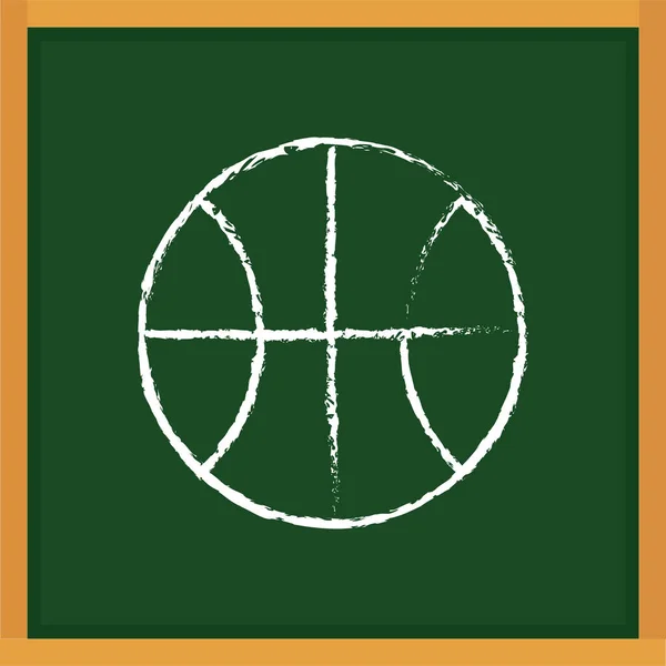 Basquetebol Desenhado Sobre Chalkboard — Vetor de Stock