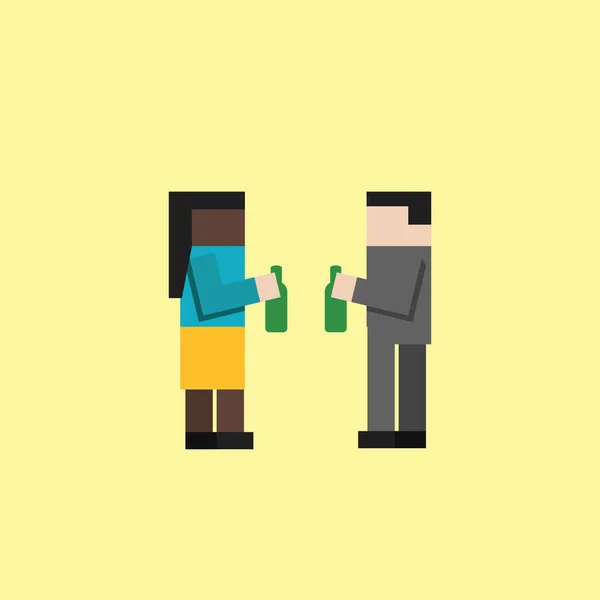 Άντρας Και Γυναίκα Πίνουν — Διανυσματικό Αρχείο