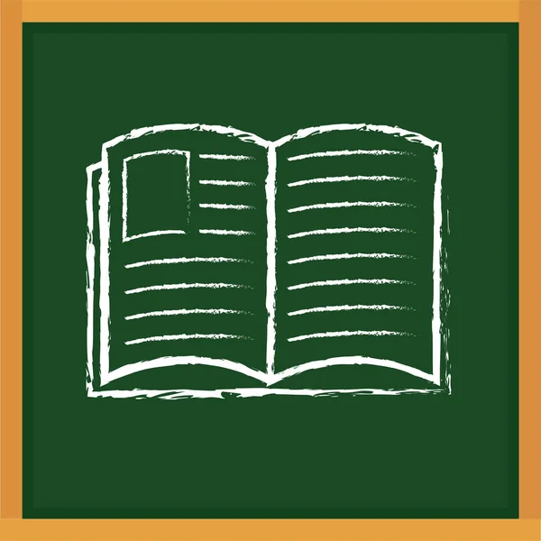 Livro Desenhado Sobre Chalkboard — Vetor de Stock