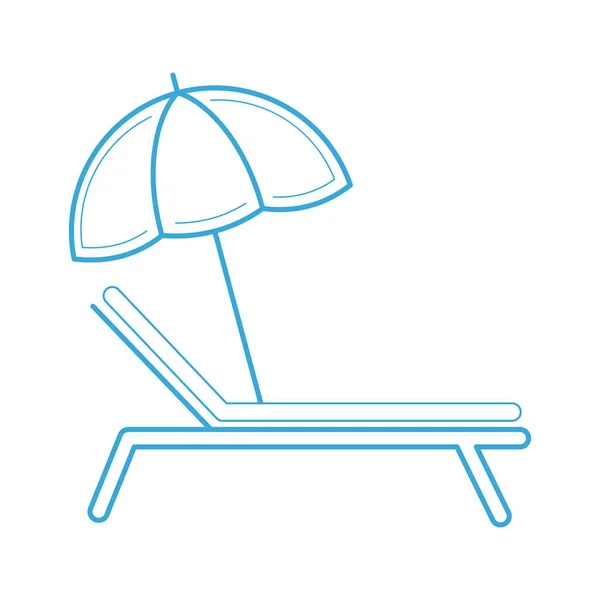 Parasol Plage Chaise Longue — Image vectorielle