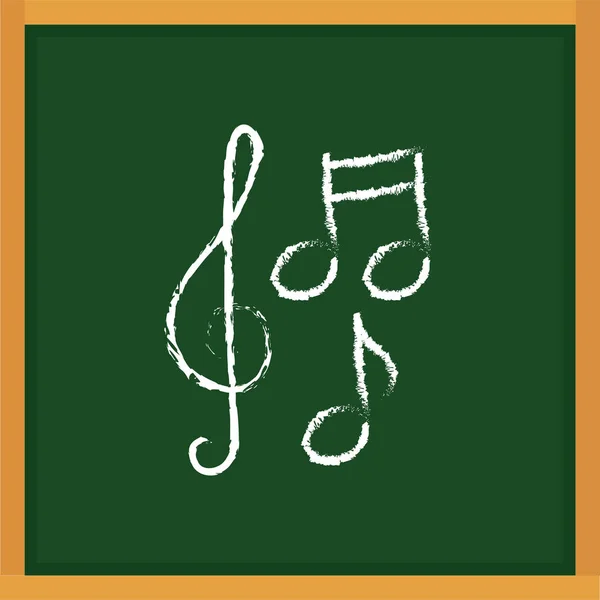 Notas Musicais Desenhadas Sobre Chalkboard —  Vetores de Stock