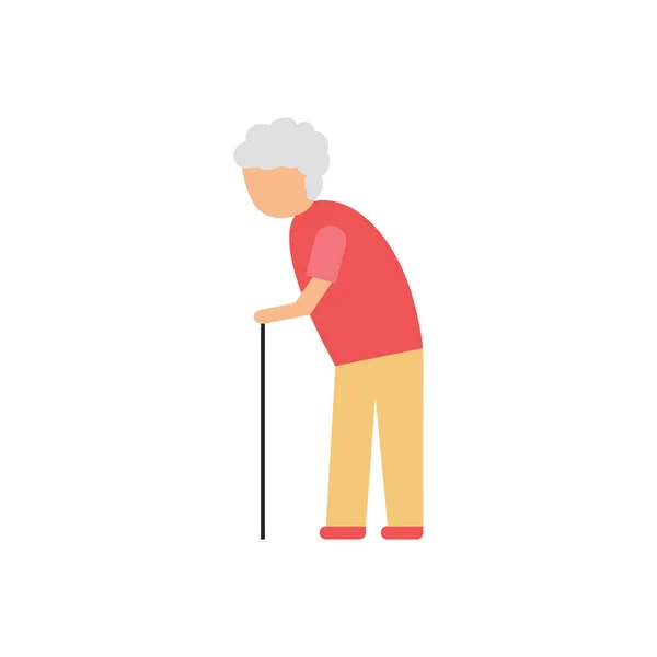 Old Man Holding Cane — Stock Vector