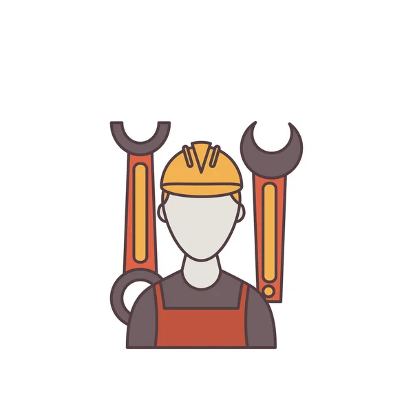 Trabalhador Construção Ferramentas — Vetor de Stock