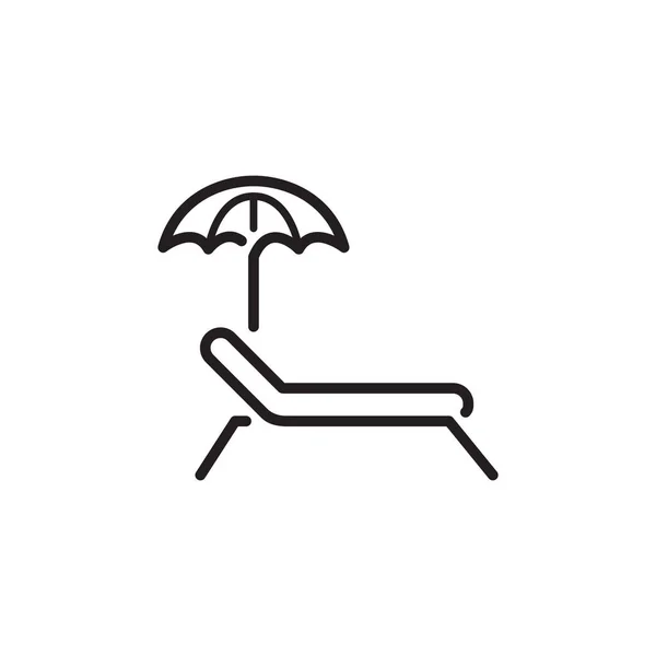 Beach Parasol Lounge Chair — Stock Vector