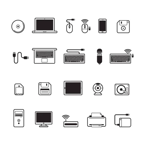 Collecte Icônes Informatiques — Image vectorielle