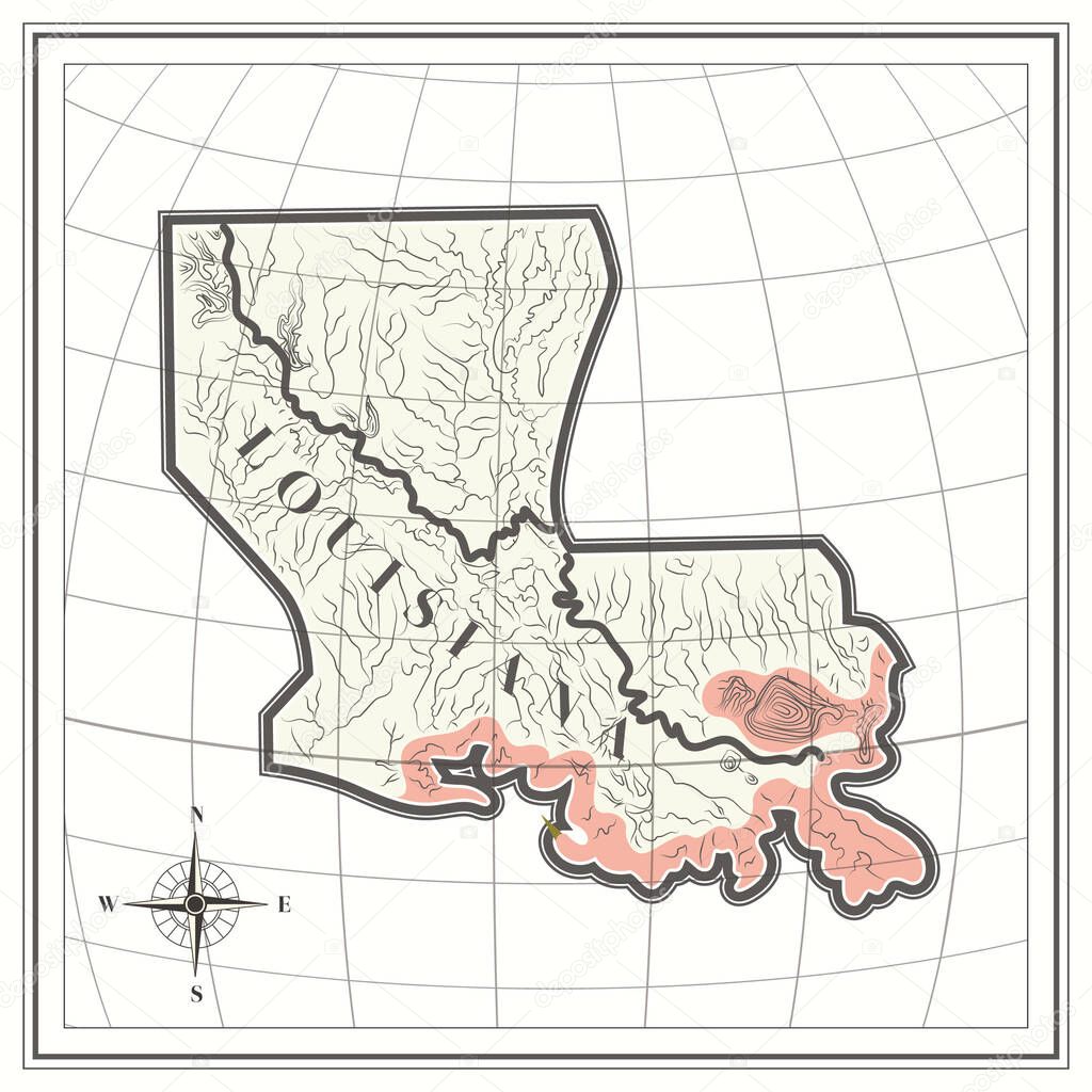 Map of louisiana state