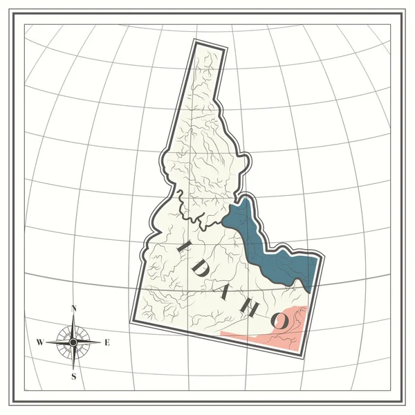 Mapa Idaho Estado — Archivo Imágenes Vectoriales