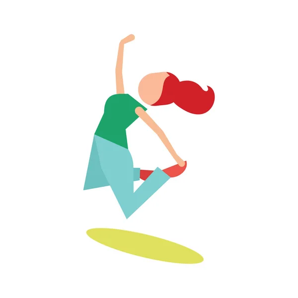 Chica Golpeando Pose Baile — Vector de stock