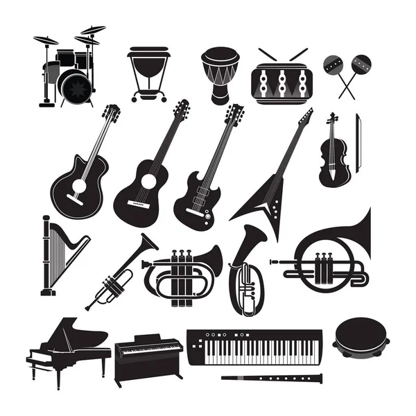 Set Musical Instruments — Stock Vector