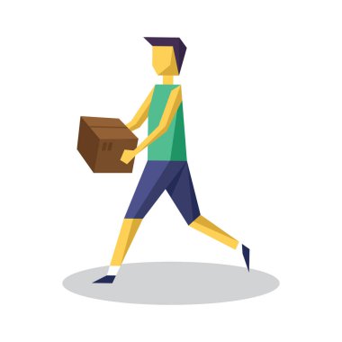 Paket kutusu tutan adam.