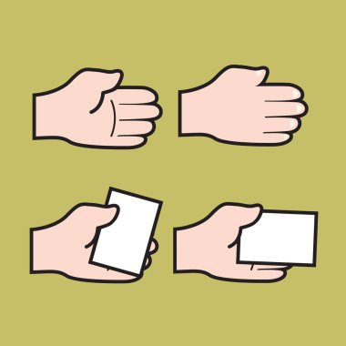 El ele tutuşan kağıt simgeleri