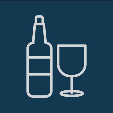 Şarap şişesi ve cam.