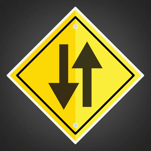 Two Way Traffic Sign — Stock Vector