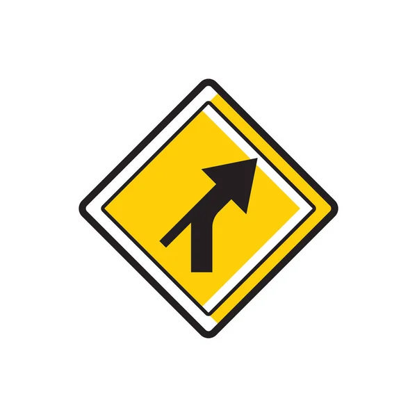 Alerte Intersection Courbe Droite — Image vectorielle