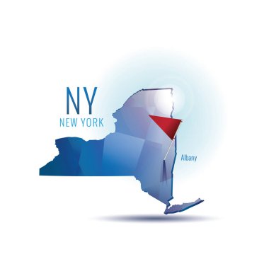 Başkenti olan New York haritası
