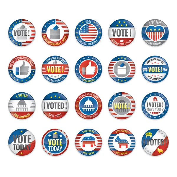 Ensemble Insignes Vote — Image vectorielle