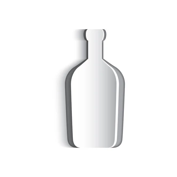 Papel Cortado Una Botella Vino — Vector de stock