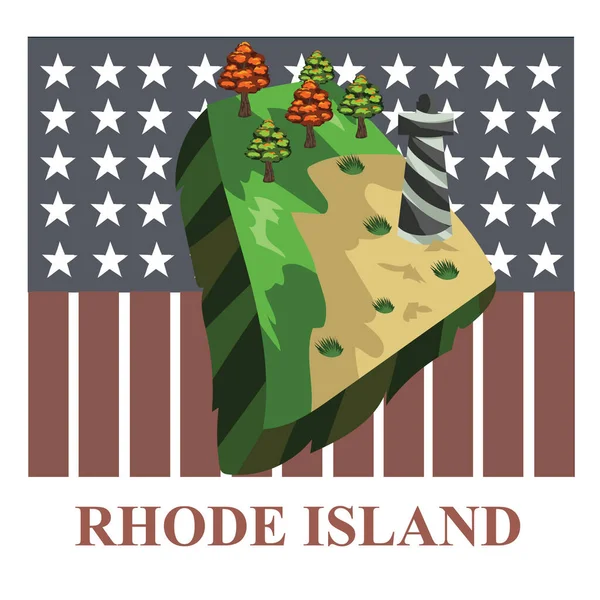 Karte Des Inselstaates Rhode Island — Stockvektor